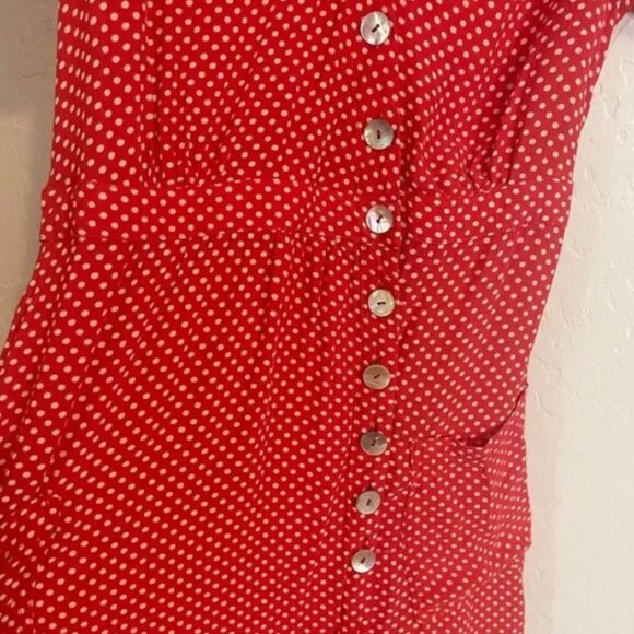 Maeve Polka Dot Red and White Dress XS - Picture 2 of 3